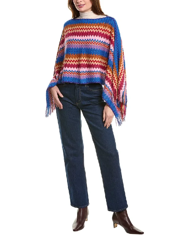 Business Casual Outfits Missoni Wool-Blend Poncho