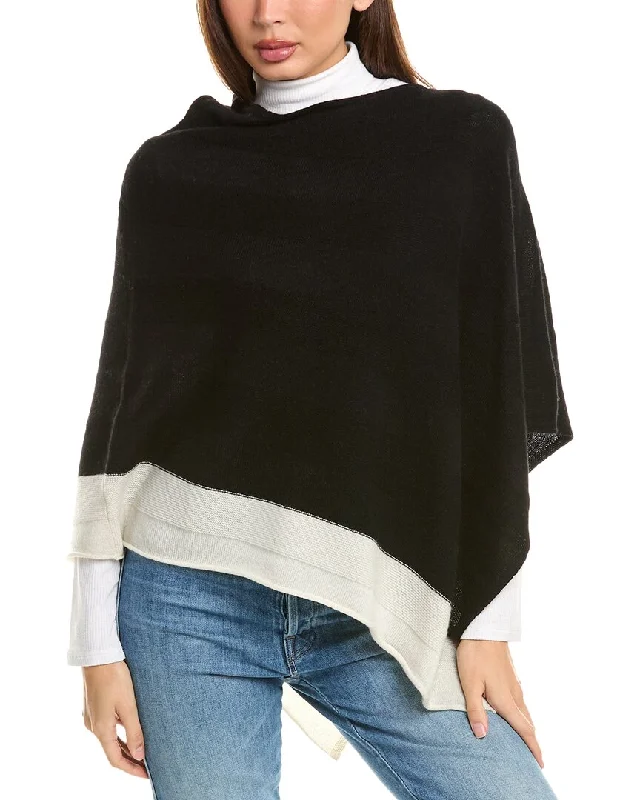 Beat The Heat In Tropical Styles Forte Cashmere Border Stripe Cashmere Poncho