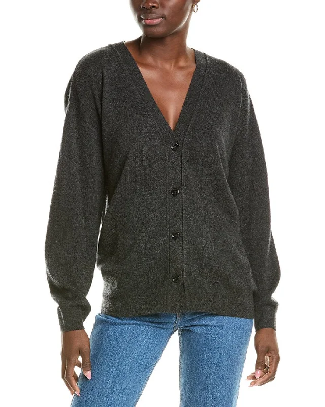 Break Fashion Norms Brodie Cashmere Wool & Cashmere-Blend Roll Edge Luxe Cardigan