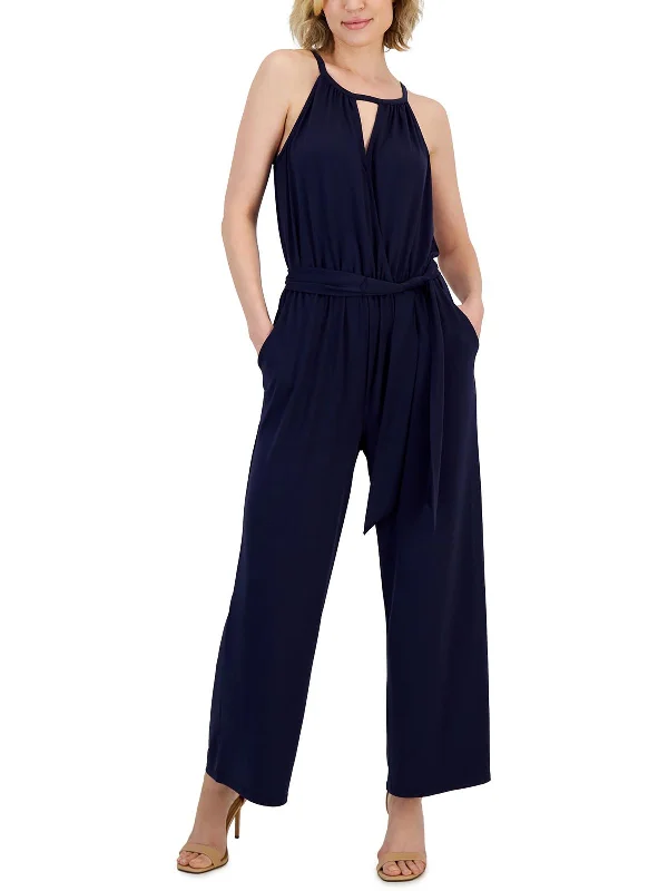 Signature Style Essentials Womens Surplice Knit Jumpsuit