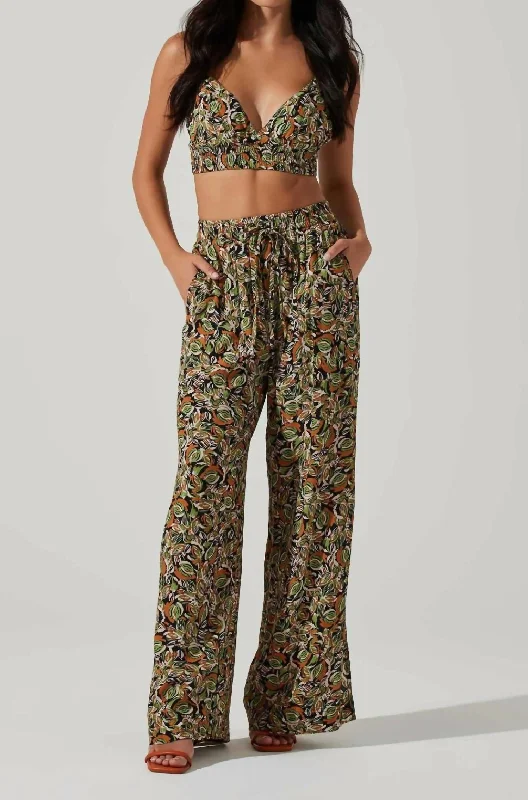 Women's Fashion Hotspots Tropical Getaway Pants In Black/green