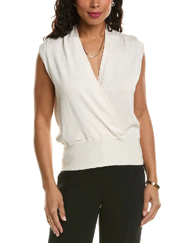 Season Sale Elie Tahari Faux Wrap Sweater