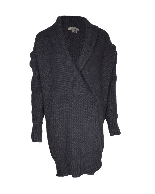 From Casual To Classy Stella McCartney Knitted Chunky Cardigan in Dark Grey Wool