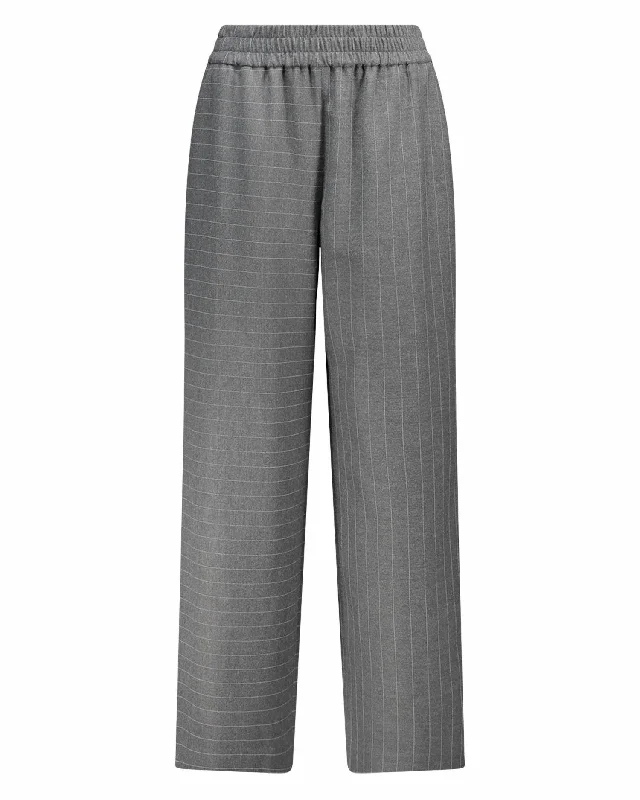 Chic Style Women's Benny Baggy Pull Up Pant In Charcoal/white