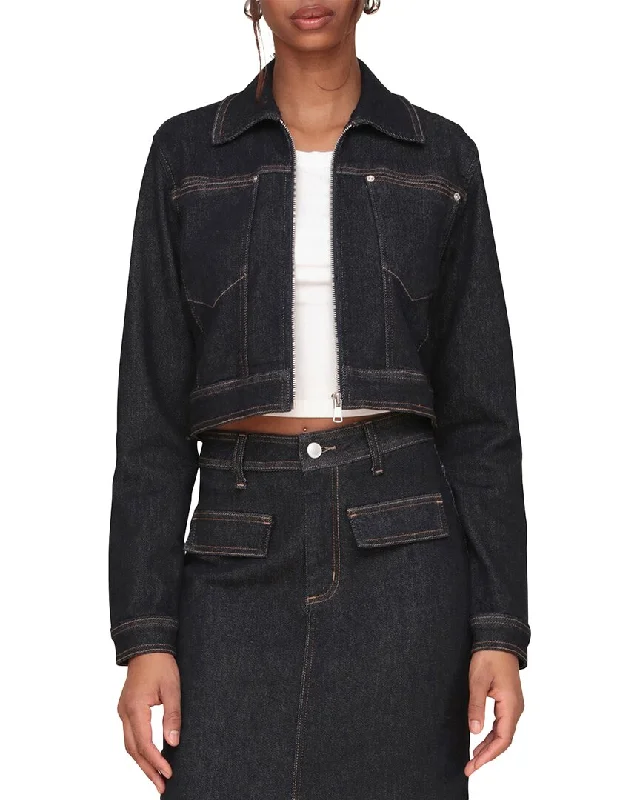 Day-To-Night Styles Avec Les Filles Cropped Denim Zip-Front Jacket