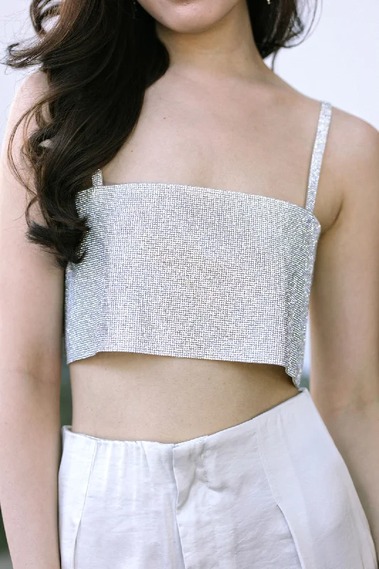 Seasonal Fashion Willow Rhinestone Cropped Top