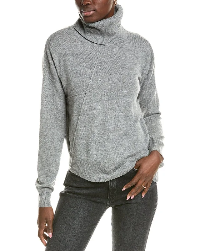 Trendy And Individual Women's Fashion Brodie Cashmere Wool & Cashmere-Blend Asymmetrical Mock Neck Jumper