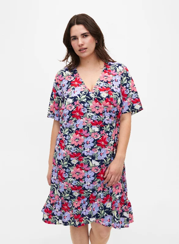 Flash Sale Zizzi Anni Floral Wrap Dress