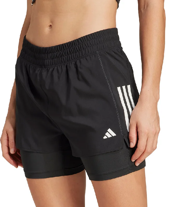 Hot Sale adidas Own The Run ClimaCool 2 In 1 Womens Running Shorts - Black