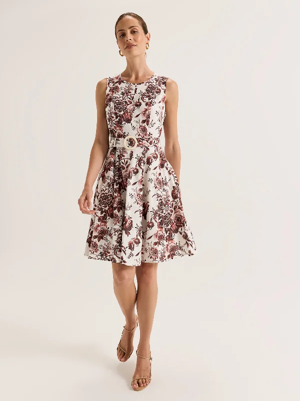 Special Occasion Wear Sepia Bloom Mini Dress