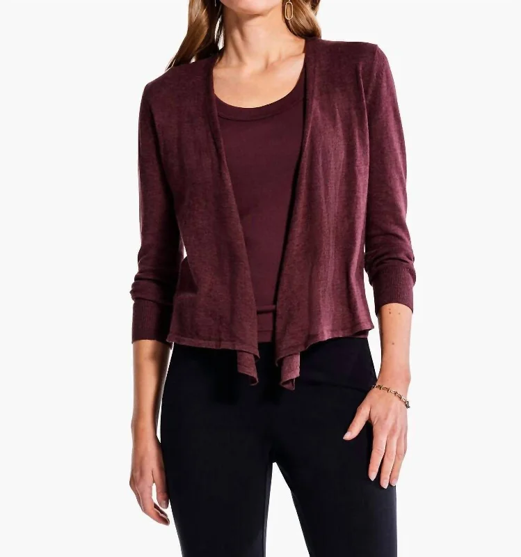 Casual Elegance All Year 4 Way Cardigan In Redwood