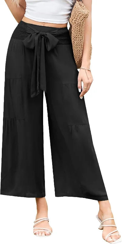 Timeless Elegance Redefined Summer High Waisted Wide Leg Pants In Black