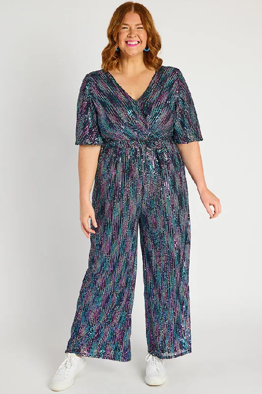 Save Big Skyla Unicorn Sequins Party Jumpsuit