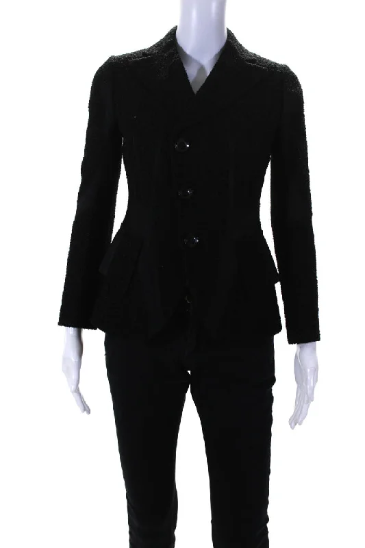 Must-Have Styles Shiro Sakai Womens New Classic Tailored Boucle Blazer Jacket Black