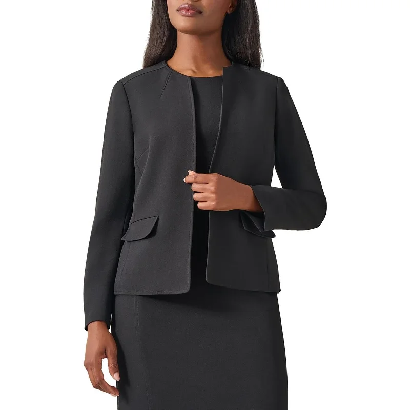 Celebrate With Big Savings Petites Womens Solid Crepe Open-Front Blazer