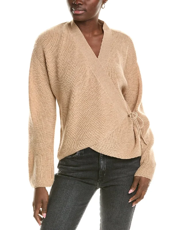 Trend Forward Threads Brodie Cashmere Wool & Cashmere-Blend Ribbed Wrap Cardigan