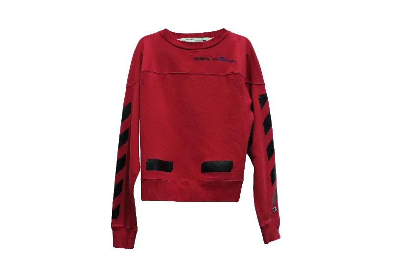 Trendy Women's Wear Collection Off-White X Champion Sweatshirt in Red Cotton