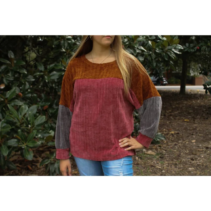 Casual Elegance Colorblock Sweater In Pink