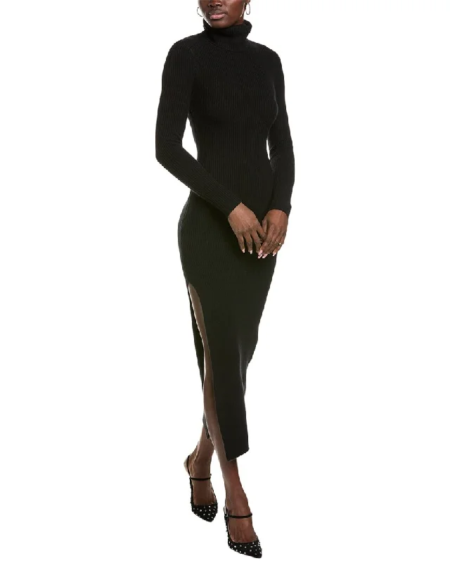 Evening Looks 27 Miles Malibu womens  Turtleneck Wool & Cashmere-Blend Sweaterdress, m, Black