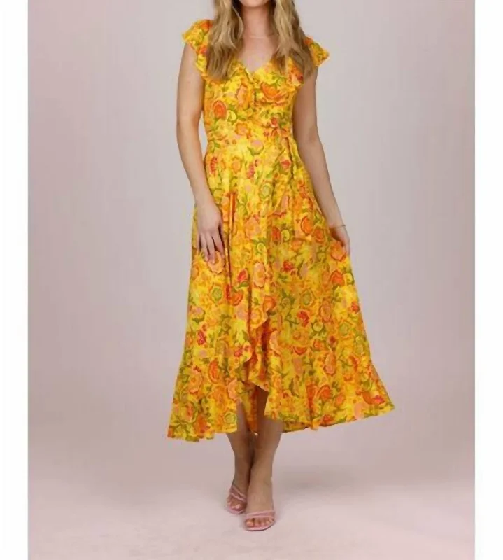 New Season Fashion Preview Sale Anya Dress In Yellow/orange