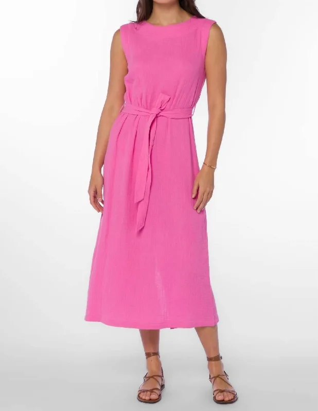 Sustainable Fashion Extravaganza Aurelie Dress In Bright Pink