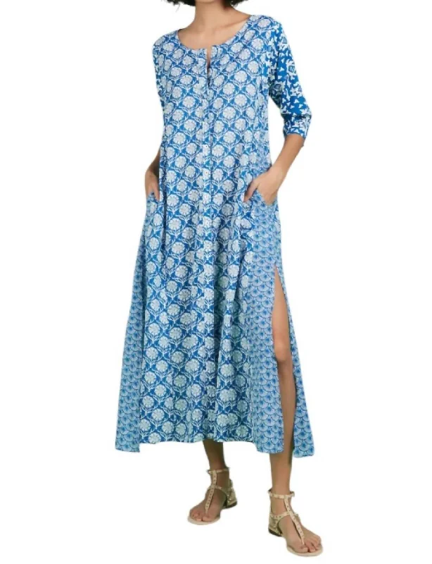 Step Ahead, Lead The Trend Blair Long Kurta Dress In Blue