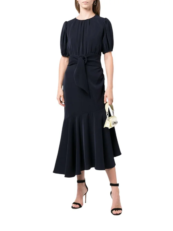 Fashion Forward Outfits Camila Belted Dress In Navy