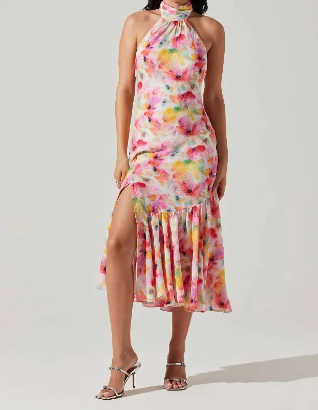 Big Savings Caspia Dress In Pink Multi Coral