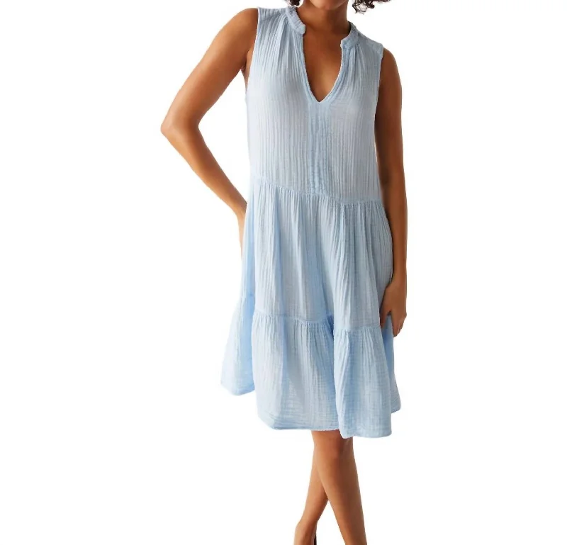 Chic Style Daisy Gauze Dress In Water