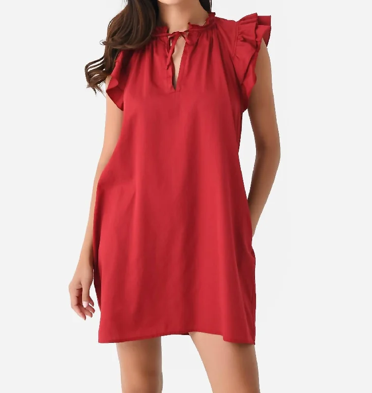 Limited Time Deal Dreamy Dress In Crimson