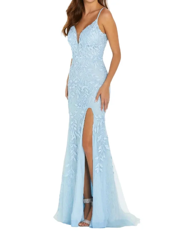 Best Seller Lace Applique Prom Dress In Light Blue