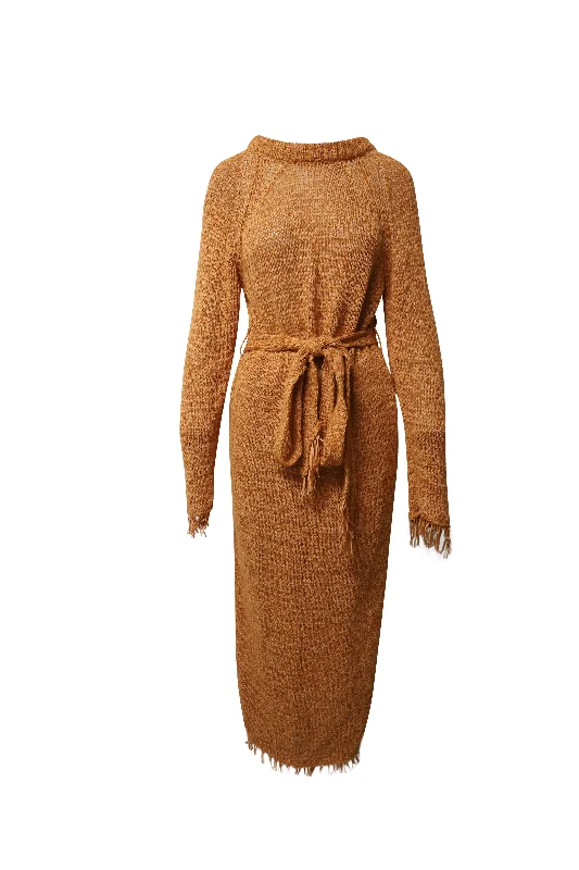 Fashion Forward Style Nanushka Kaize Knit Dress in Orange Polyester