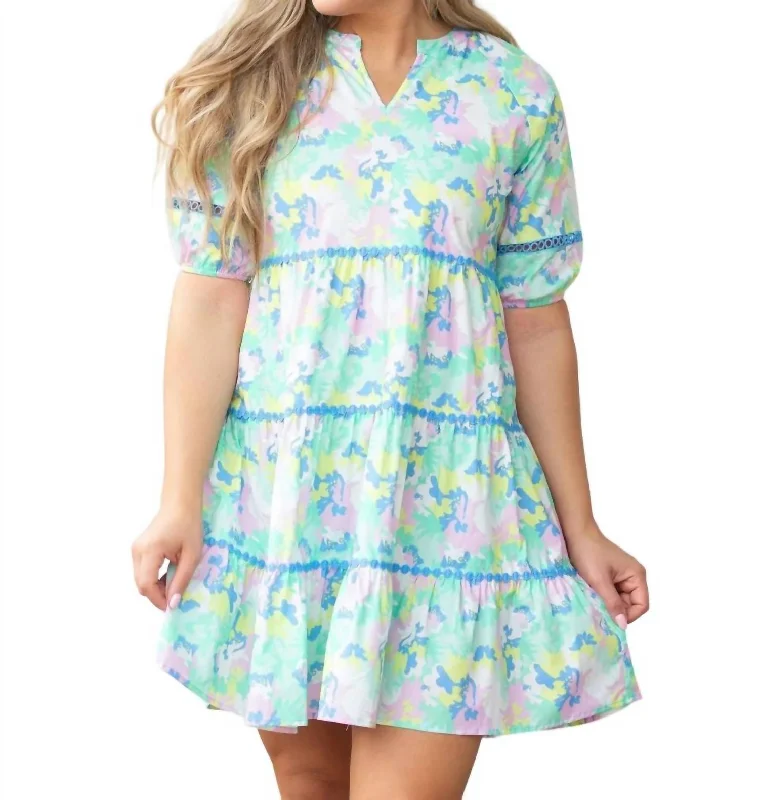 Versatile Wardrobe Essentials Palmer Dress In Spring Blooms Blue