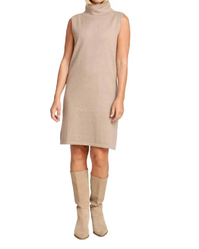 Stylish Savings Paris Knit Dress In Mocha