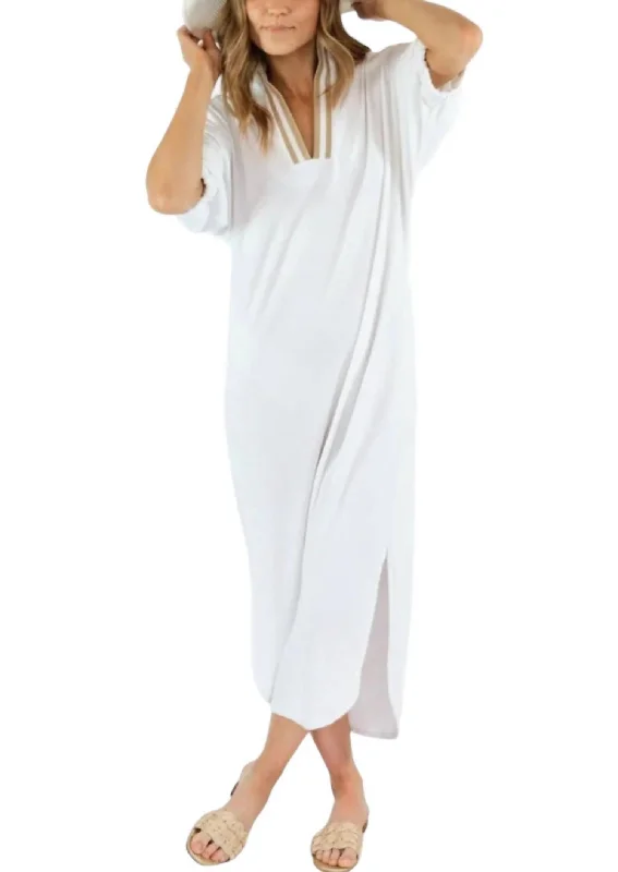 Unbeatable Prices Poppy Caftan Dress In White Terry