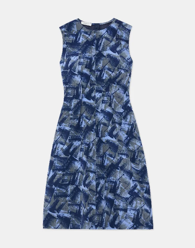 Gift Ideas Stamped Book Print Silk Crepe Dress