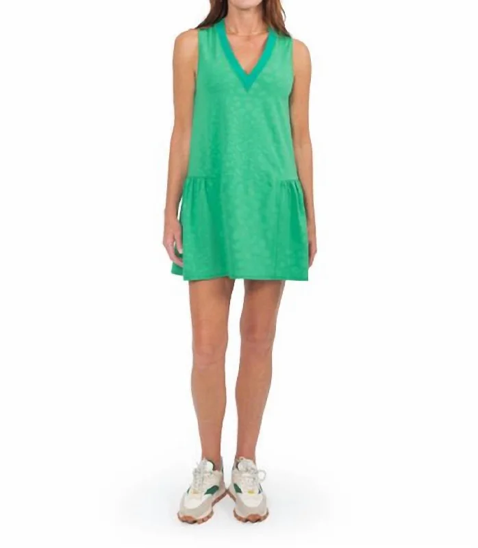 Big Discounts Varsity Daisy Dress In Emerald Cheetah